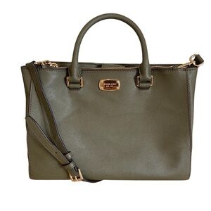 Michael Kors Olive Green Large Convertable Purse Crossbody Handbag